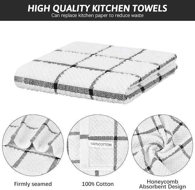 Nialnant 18 Pack Kitchen Towels, 100% Cotton Dish Towels - Image 3
