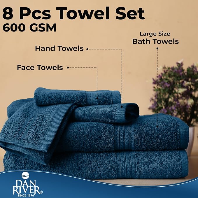 DAN RIVER 8 PC Luxury Bath Towels - Image 7