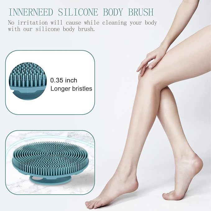 INNERNEED Food-Grade Soft Silicone Body Scrubber Shower Brush Handheld - Image 4