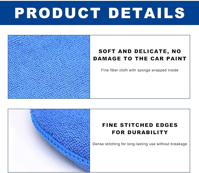 4PCS Microfiber Applicator Pads, 5 Inch Car Wax Foam Applicator - Image 3