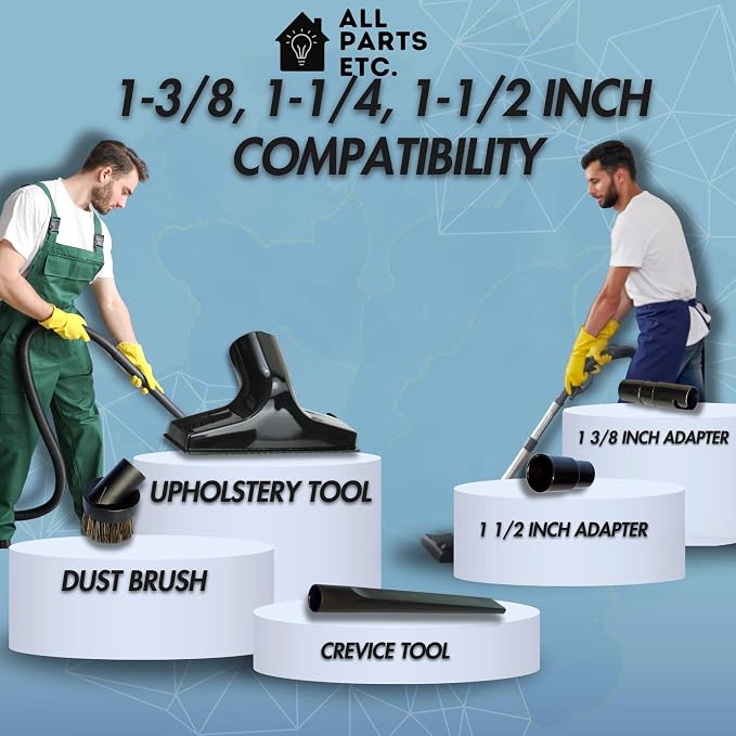 Attachments for 1.25" Vacuum Cleaner – Dust Brush, Upholstery Tool & 2 Adapter - Image 3