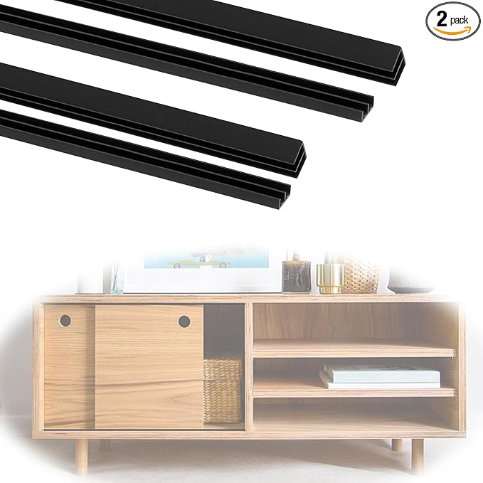 Fancat 2 Sets 48" Plastic Sliding Door Track Set by Unknown