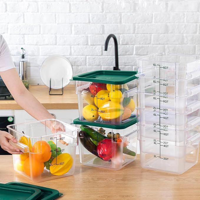 Lallisa 8 Pack 6 Qt Commercial Food Storage Containers - Image 4