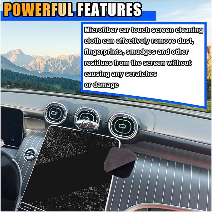 Square Car Touch Screen Cleaner Cloth, Microfiber Cleaning Pad Car Cleaning - Image 3