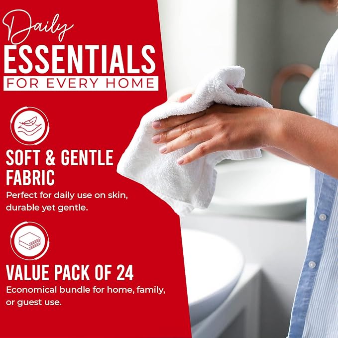 DAN RIVER 24 Pack Wash Cloths for Showering - Image 3