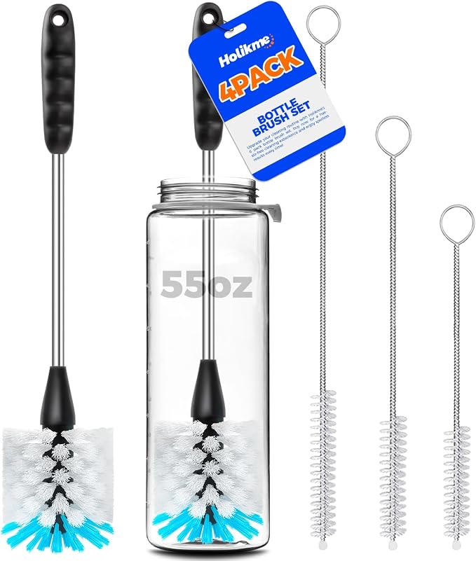 Holikme Bottle Brush Cleaner Set, 3 Straw Cleaner Brush, Bottle Cleaning Brush by Holikme