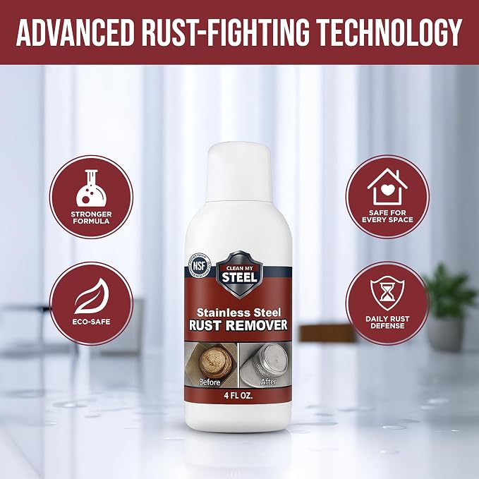Stainless Steel Rust Remover and Stain Cleaner | NSF Approved | Non-Toxic & - Image 8