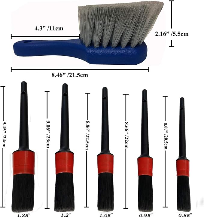 7Pcs Wheel & Tire Brush, car Detailing kit, 17inch Long Soft Wheel Brush 5 car - Image 3