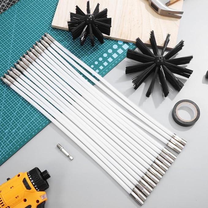 Veemoon 20 Feet Chimney Sweep Kit, Chimney Pipe Cleaning Brush - Image 7