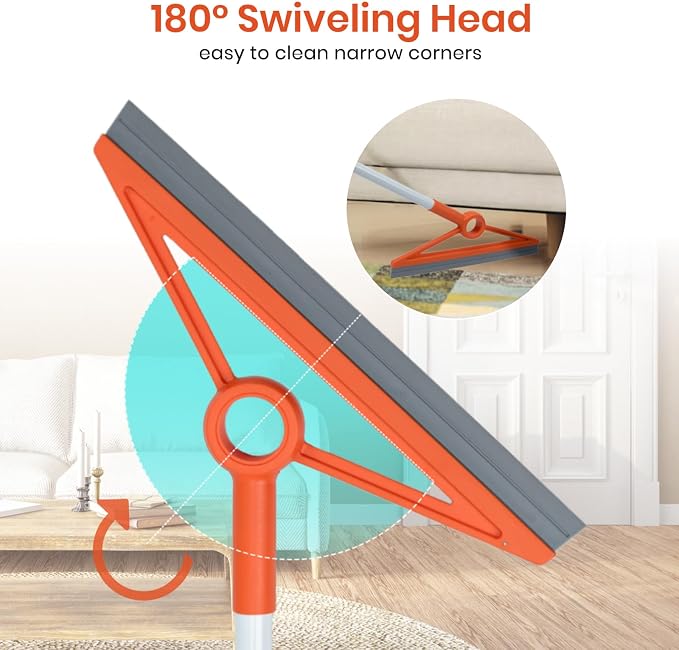 MAVRIZ Air Broom with Removable Rubber Strip and Broom Bristle, Squeegee Broom - Image 6