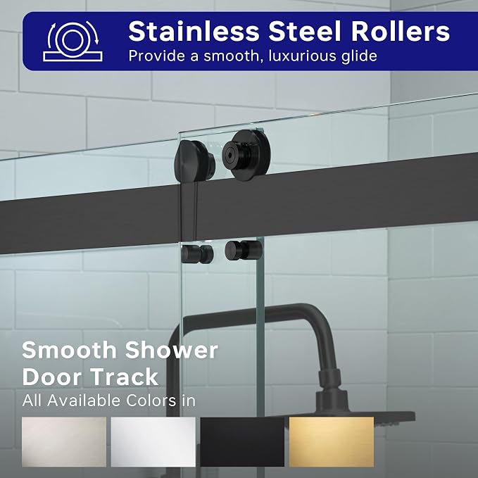 WOODBRIDGE Frameless Shower Doors 56-60" Width x 76" Height - Image 6
