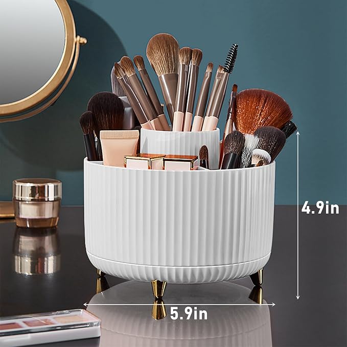Diesisa Makeup Brush Holder Organizer, 360° Rotating Makeup Brush Organizer - Image 6