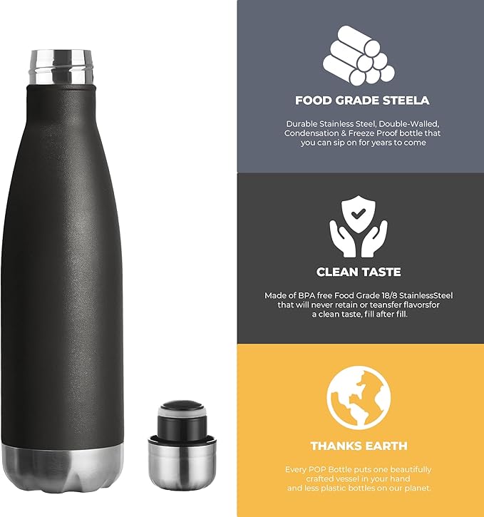 MEWAY 17oz Sport Water Bottle 12 Pack Vacuum Insulated Stainless Steel - Image 3
