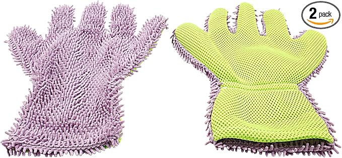BokWin 2-Pack Car Wash Mitt Scratch Free, 5-Finger Microfiber Wash Mitts by Unknown
