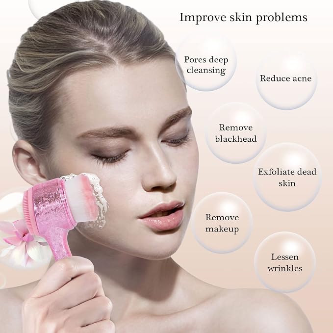 Face Brush 2 in 1, Facial Cleansing Exfoliating Brush - Image 4