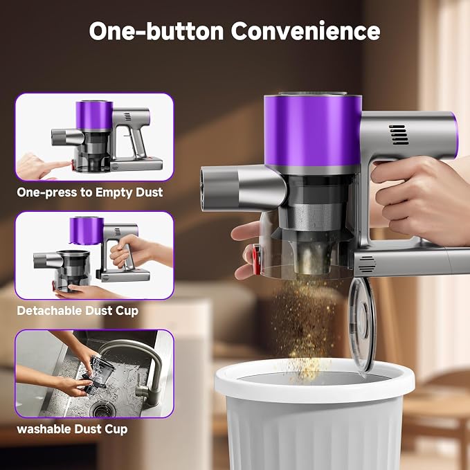 Cordless Stick Vacuum Cleaner, 38Kpa Powerful Suction Vacuum Cleaner - Image 9