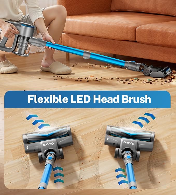 DEVOAC Cordless Vacuum Cleaner, Ultra-Lightweight Stick Vacuum, 2200mAh Battery - Image 9