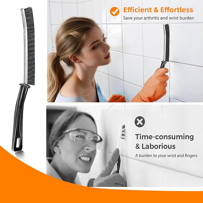 6Pcs Hard-bristled Crevice Cleaning Brush, Bathroom Cleaner Tools - Image 4