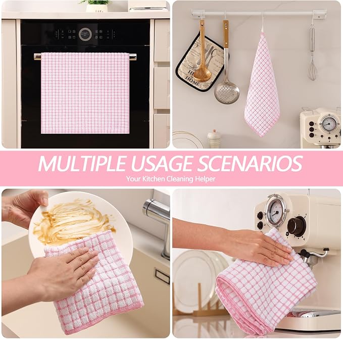 Homaxy Kitchen Towels and Dishcloths Set, 16 x 25 and 12 x 12 Inches, Super - Image 6