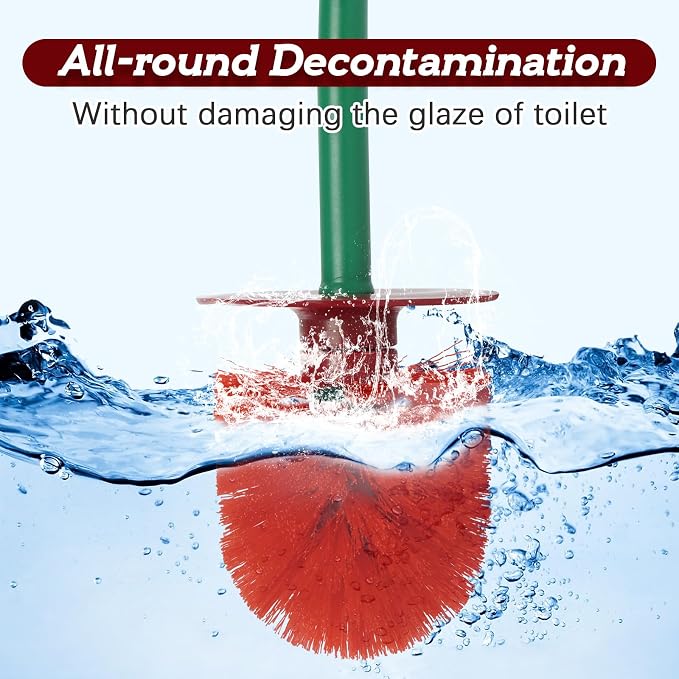 Creative Toilet Brush with Holder Bowl&Long Handle, Household Bathroom Cleaning - Image 3