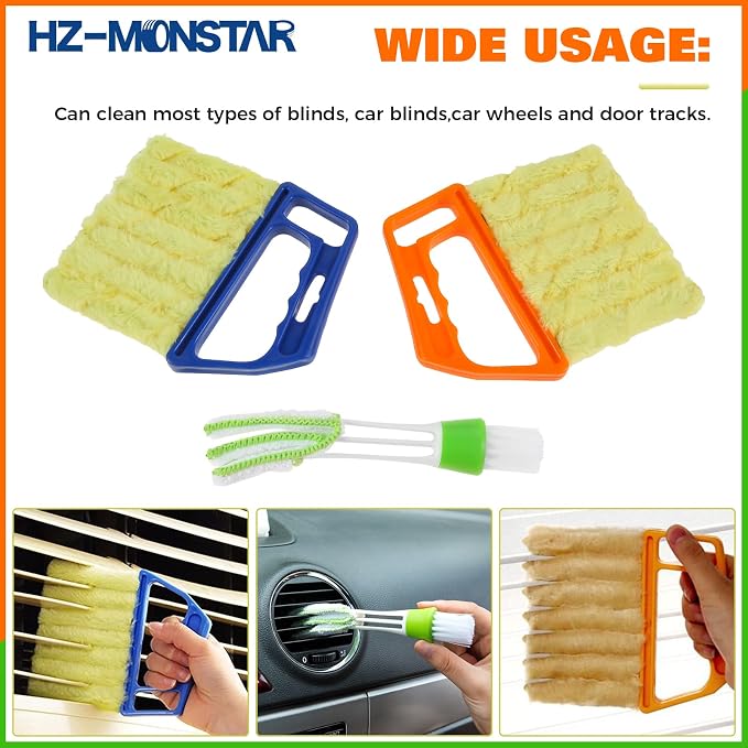3Pcs Window Venetian Blind Cleaner Duster Tool, Window Venetian 7 Finger - Image 2