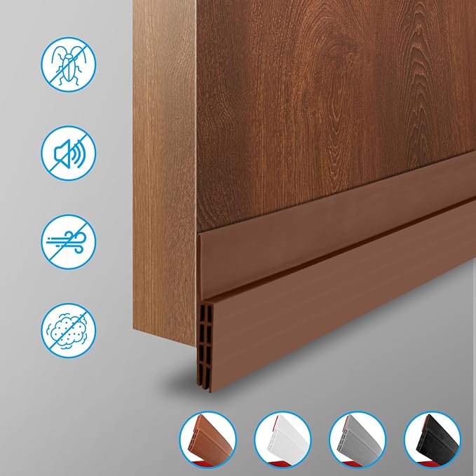 Ainiv 2 Pack Door Draft Stopper Under Door Seal, Adhesive Under Door Sweep - Image 2