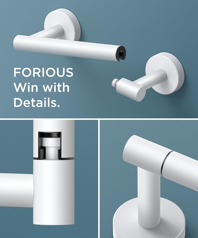 FORIOUS Toilet Paper Holder Wall Mount, Stainless Steel Rustproof Double Post - Image 5
