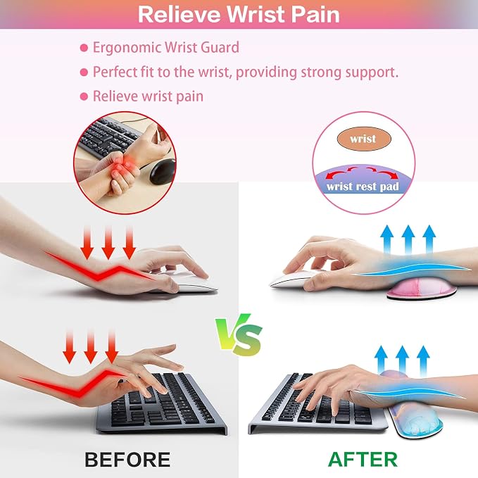 Mouse Pad Pink, Mouse Pad with Wrist Rest, 4-in-1 XXL Extended Large Desk Mat - Image 3