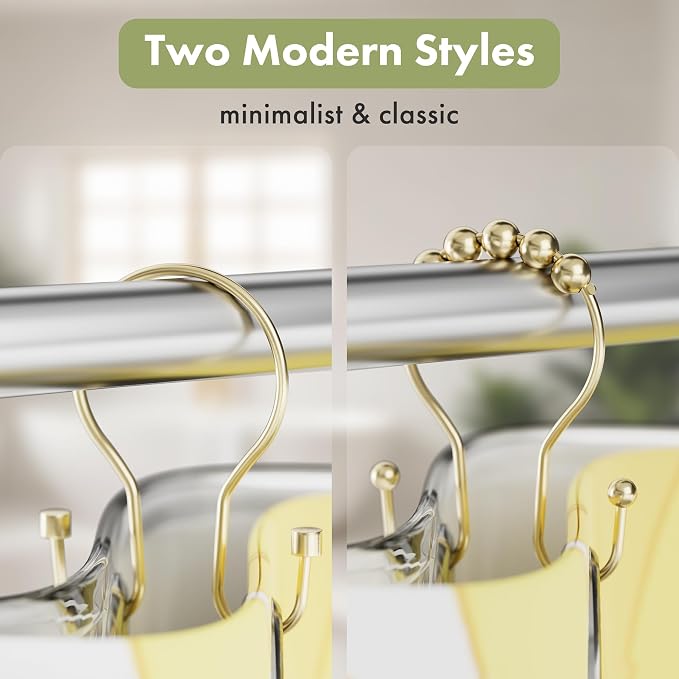 AmazerBath Shower Curtain Hooks, Shower Curtain Rings - Image 5