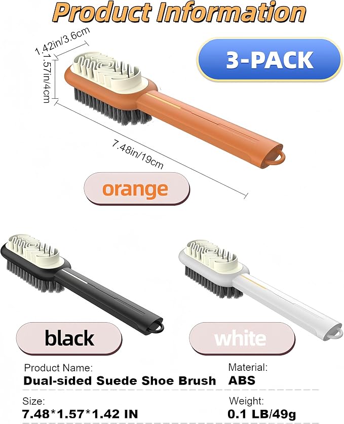 3 Pack Suede Shoe Brush Rubber Shoe Brushes, Suede Cleaner Brush - Image 2