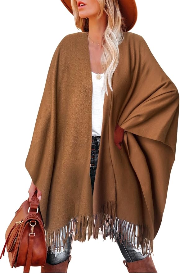 Breezy Lane Women's Shawl Wraps Warm Poncho Ruana Wrap Cardigan