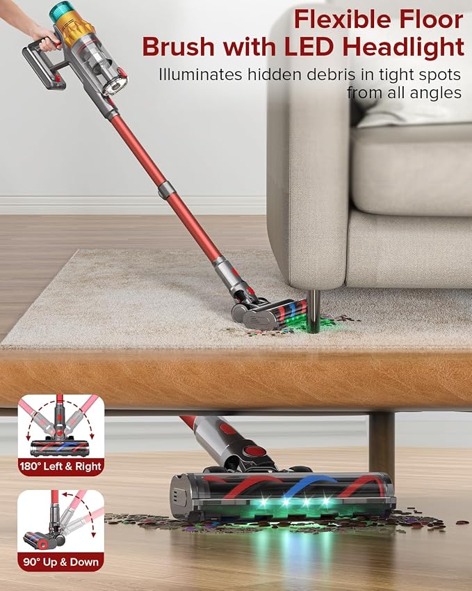 S8 Cordless Vacuum Cleaner, 600W 48Kpa Up to 65mins Stick Vacuum Rechargeable - Image 8