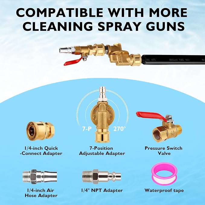 48" and 24" Radiator Cleaning Wand Set, 8 Nozzle Tips Pressure Washer Wand - Image 5