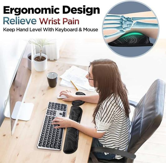 Gimars Enlarge Silky and Superfine Fabric Gel Memory Foam Keyboard Wrist Rest - Image 2