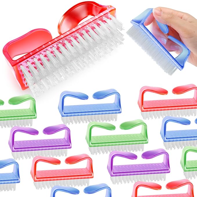 12Pcs Handle Grip Nail Brush, HOFASON Nail Brush by HOFASON