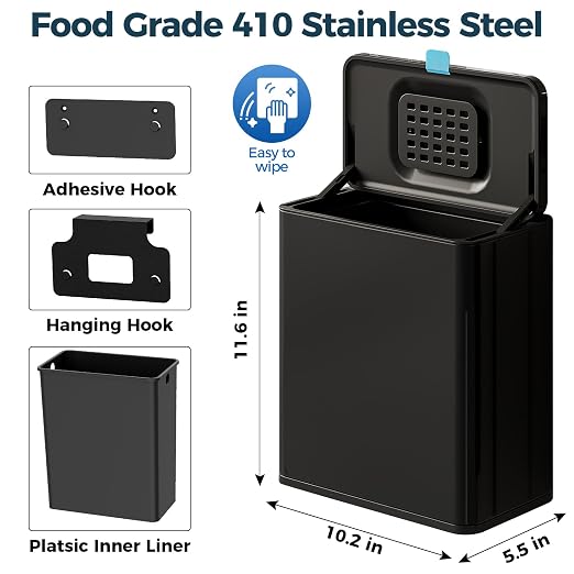 Stainless Steel Hanging Trash Can - Image 6