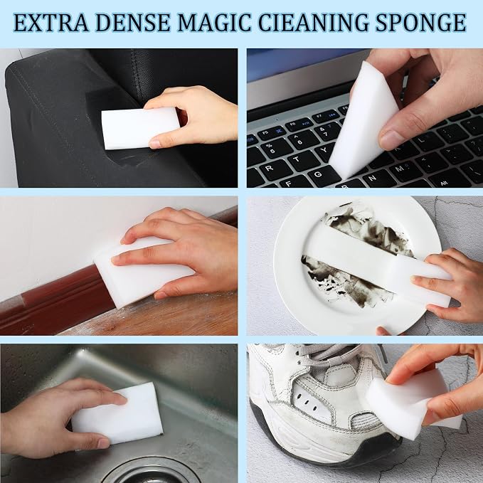 500 Pcs Magic Sponge Eraser Bulk Foam Sponge Cleaning Pads Multi Surface - Image 6