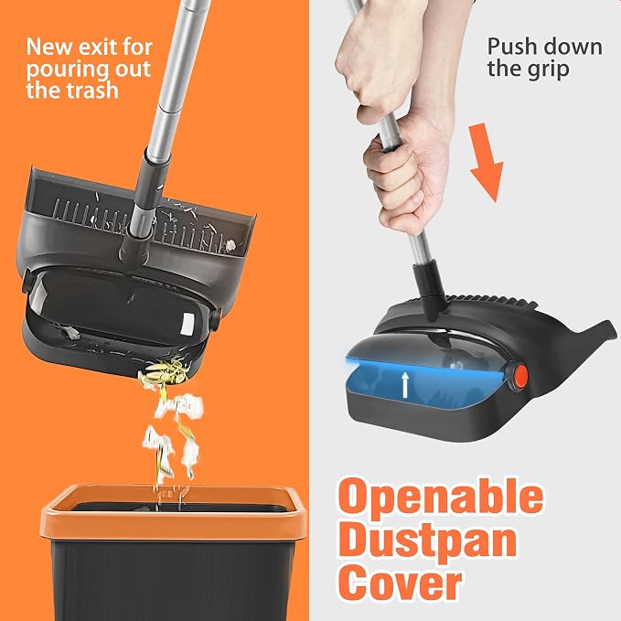 Broom with Dustpan Combo Set, 180 Degree Rotating Brush Indoor Sweeping - Image 5