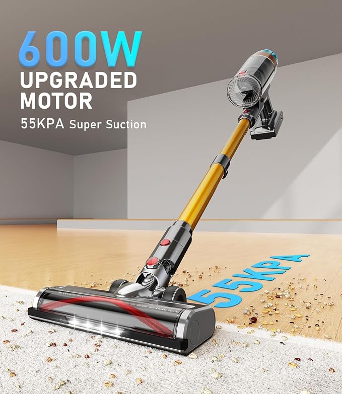 Cordless Vacuum Cleaner for Home 600W 55Kpa Upgraded Powerful Stick Vacuum Up - Image 2