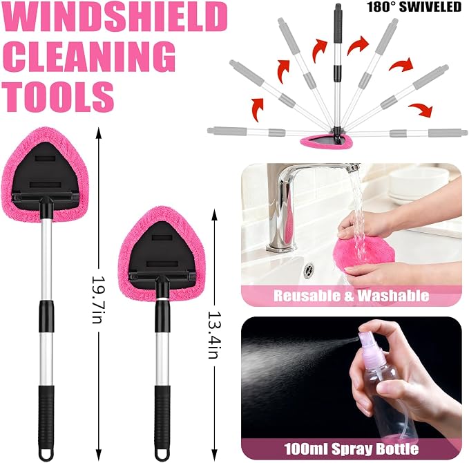 AUTODECO Windshield Cleaner Tool, Detailing Brush, Car Cleaning Kit Interior - Image 2