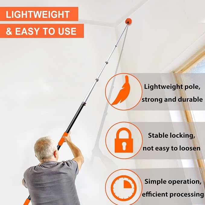 Buyplus 26FT Reach Cobweb Duster, Outdoor Spider Web Cleaner Brush - Image 2