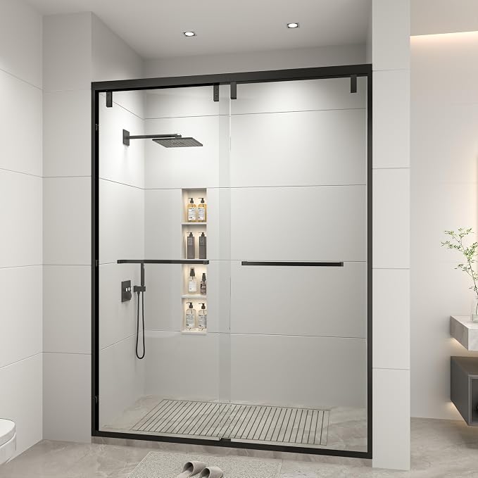 RFN 50-54" W x 76" H Framed Bypass Double Sliding Shower Door, 1/4" by Unknown