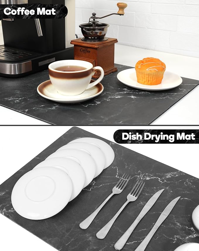 SUEH DESIGN Coffee Mat, Absorbent Dish Drying Mat 23.6 x 15.7 in Quick Dry - Image 6
