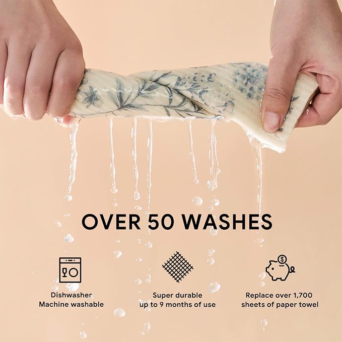 RECYCO Swedish Dishcloths for Kitchen | 4 Pack Oversized Washable Dish Rags | - Image 5