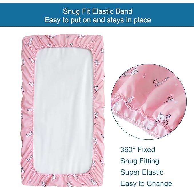 Bassinet Sheets 2 Pack, Stretchy Bassinet Sheet, Bassinet Sheets for Baby Girl Universal Fit for Rectangle, Oval, Hourglass Bassinet Pad/Mattress, Pink