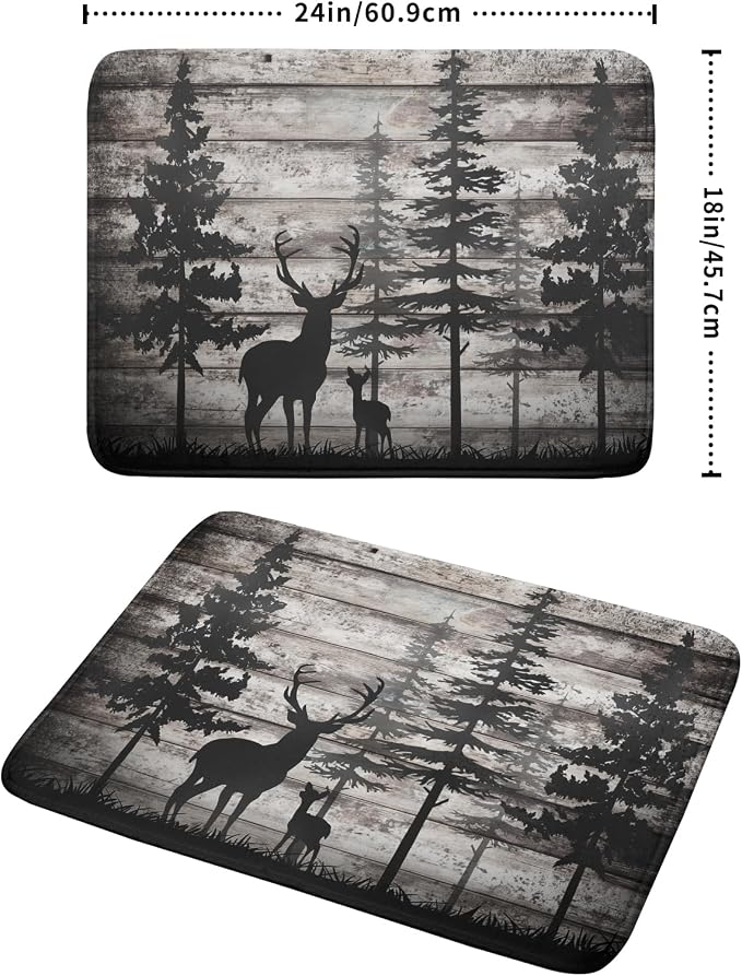 Forest Deer Dish Drying Mat Wildlife Animal Decorative Microfiber Dishes Pad - Image 2