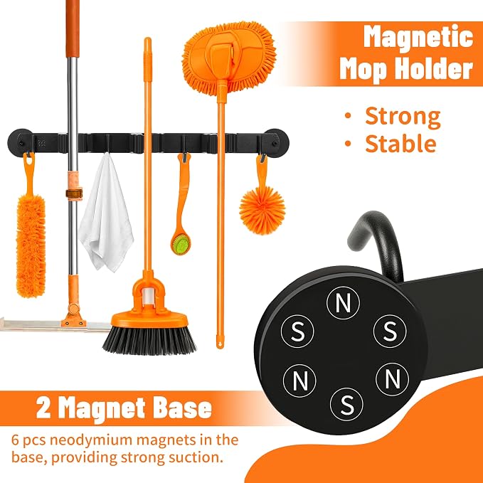 Magnetic Broom Holder Wall Mount - Image 2