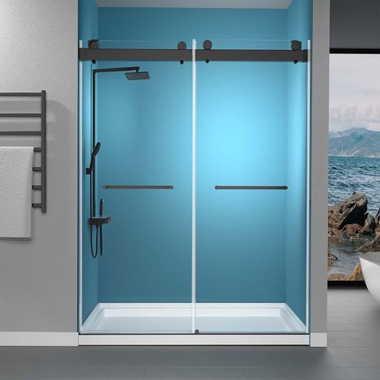 GETPRO Shower Door Frameless 57-60" W x 79" H Double Sliding Bathroom Shower by GETPRODeluxeBathroomSolutionExpert