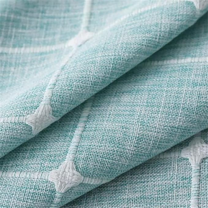 Simple Bedside Table Tassel Cover Cloth, Tablecloth Cover Towel, Suitable for Bedside Table TV Microwave Washing Machine Refrigerator Dust Cover (Blue Bars, 15.7 * 35.4 inches)
