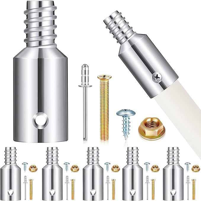 Zhengmy 6 Pcs Threaded Tip Replacement, Broom Handle Threaded End, Pole Handle by Zhengmy